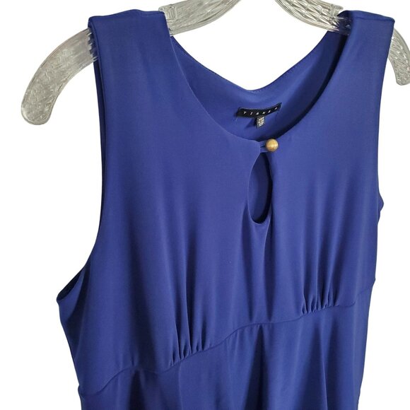 Tiana B Sz 12P 12 Petite Dress Sleeveless Ruffle Tiered Front Keyhole Royal Blue - Picture 5 of 6
